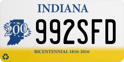 IN license plate 992SFD