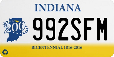 IN license plate 992SFM