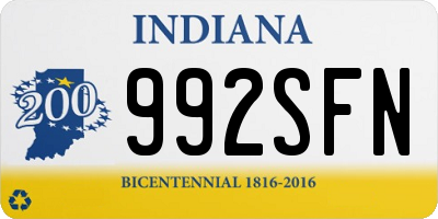 IN license plate 992SFN