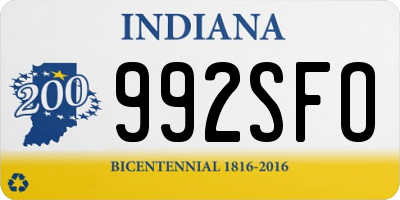 IN license plate 992SFO