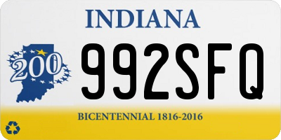 IN license plate 992SFQ