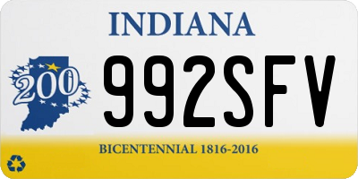 IN license plate 992SFV