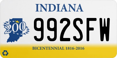 IN license plate 992SFW