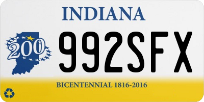 IN license plate 992SFX