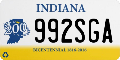 IN license plate 992SGA