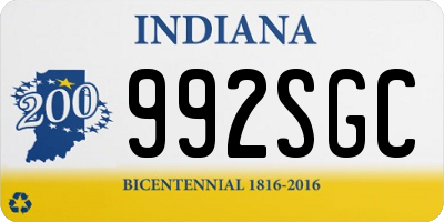 IN license plate 992SGC