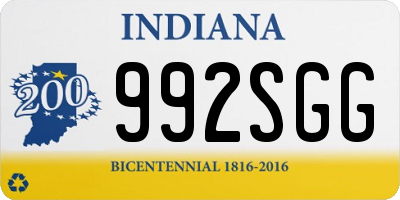 IN license plate 992SGG