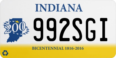 IN license plate 992SGI