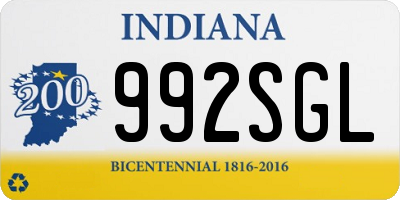 IN license plate 992SGL