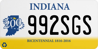 IN license plate 992SGS