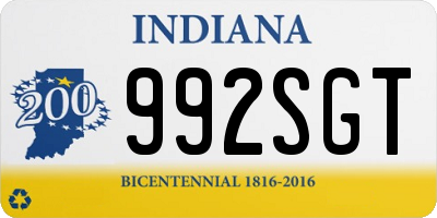 IN license plate 992SGT