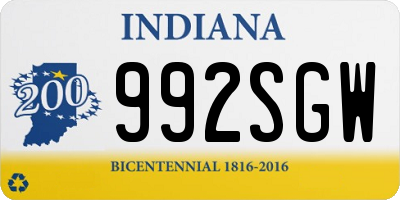 IN license plate 992SGW