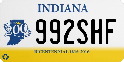 IN license plate 992SHF