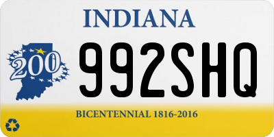 IN license plate 992SHQ