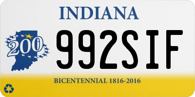 IN license plate 992SIF