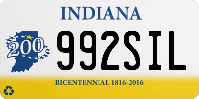 IN license plate 992SIL