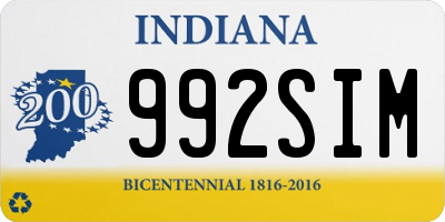 IN license plate 992SIM