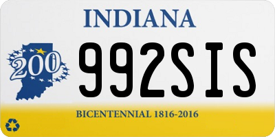 IN license plate 992SIS