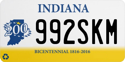 IN license plate 992SKM