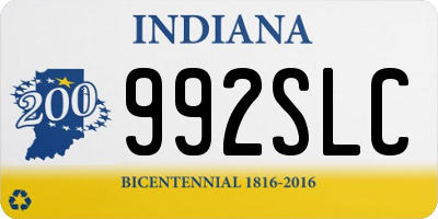 IN license plate 992SLC