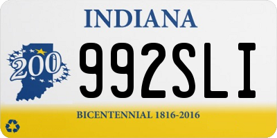 IN license plate 992SLI