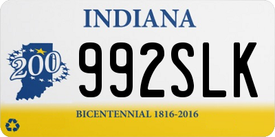 IN license plate 992SLK