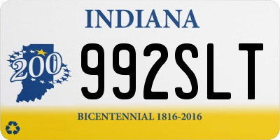 IN license plate 992SLT