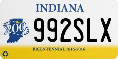 IN license plate 992SLX