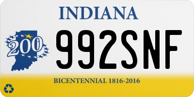 IN license plate 992SNF