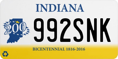 IN license plate 992SNK