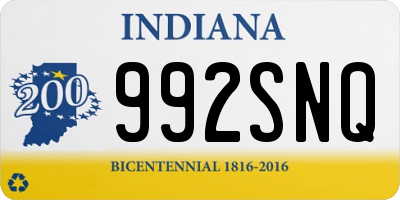 IN license plate 992SNQ