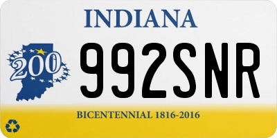 IN license plate 992SNR