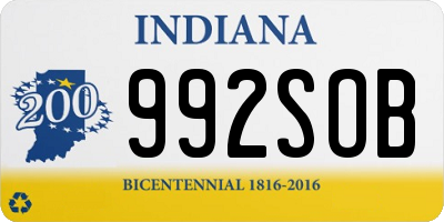 IN license plate 992SOB