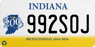 IN license plate 992SOJ