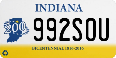IN license plate 992SOU