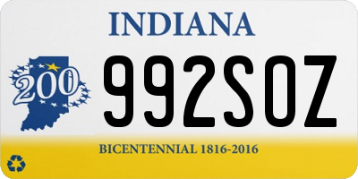 IN license plate 992SOZ