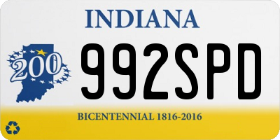 IN license plate 992SPD