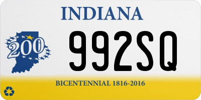IN license plate 992SQ