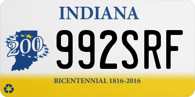 IN license plate 992SRF