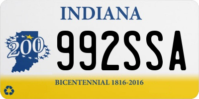 IN license plate 992SSA