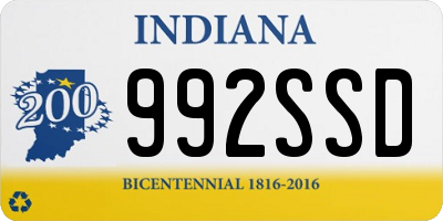 IN license plate 992SSD