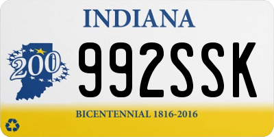 IN license plate 992SSK