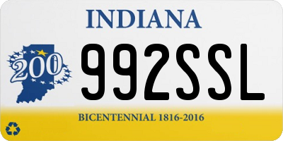 IN license plate 992SSL