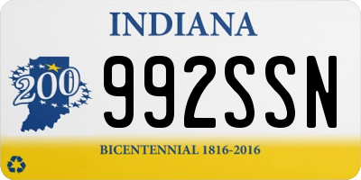 IN license plate 992SSN