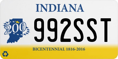 IN license plate 992SST