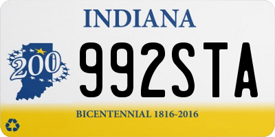 IN license plate 992STA