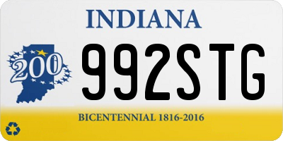 IN license plate 992STG