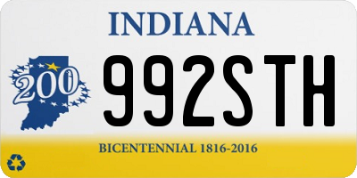 IN license plate 992STH