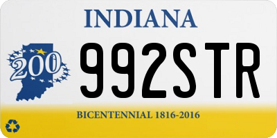 IN license plate 992STR