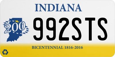 IN license plate 992STS